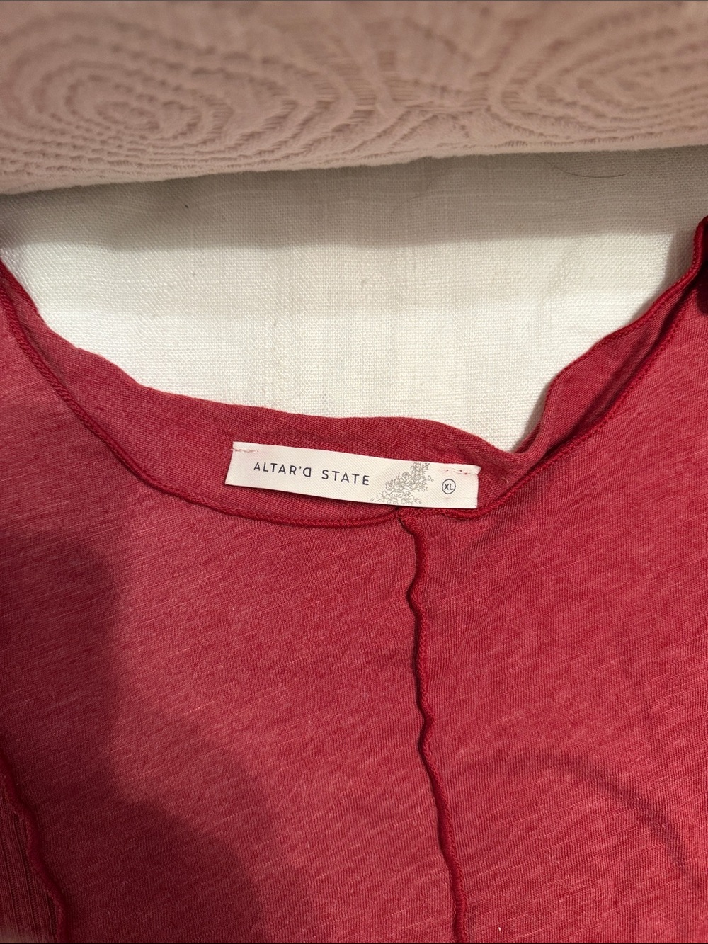 Ribbed Long-Bell Sleeve Top in Deep Raspberry - Picture 2 of 7